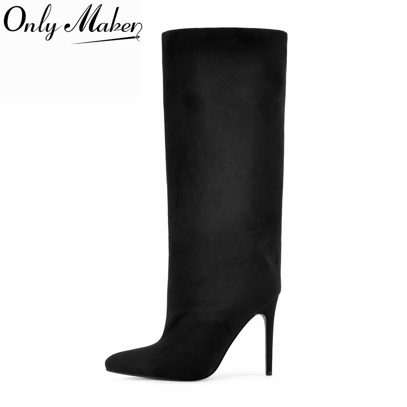 Onlymaker Black Faux Suede Kne - огляд і ціна Women'S Shoes Extra Wide