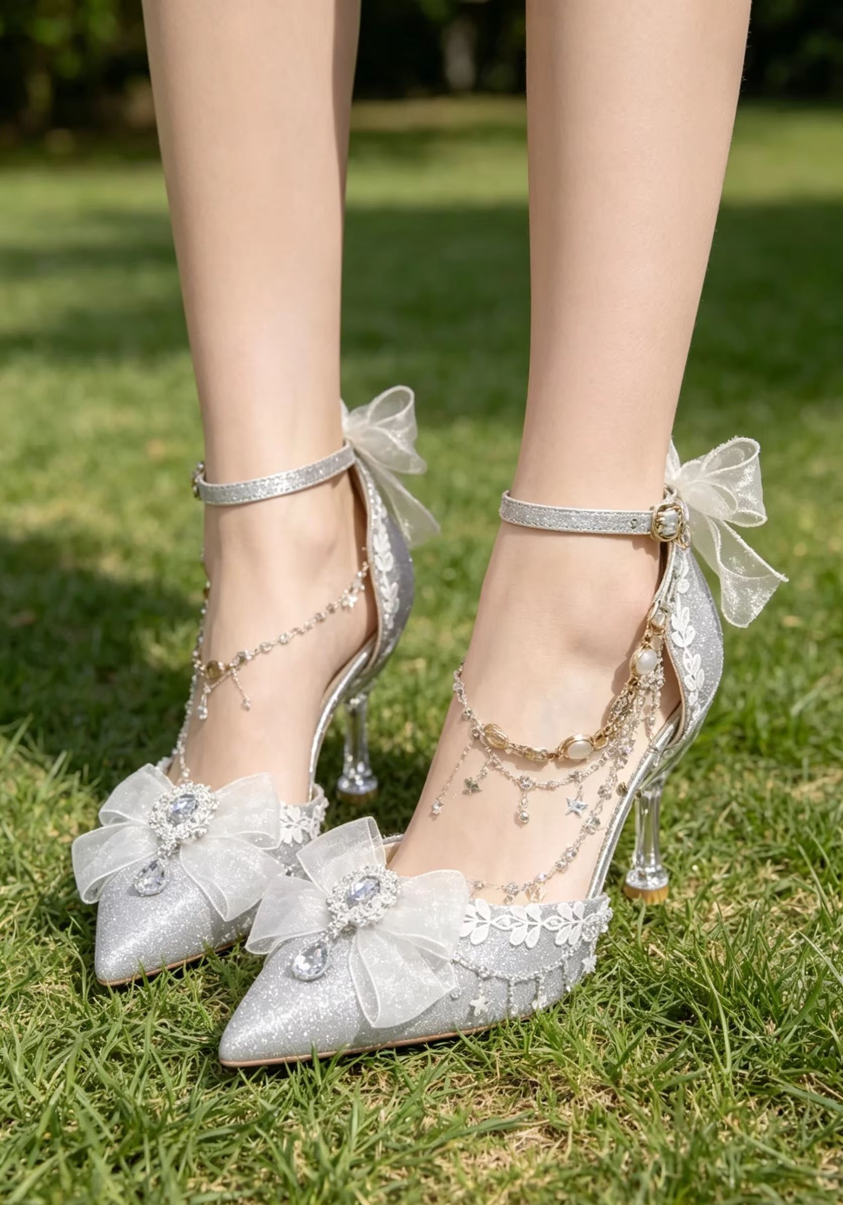 Silver Glitter Wedding Bridal  - огляд і ціна Rhinestone Sandal Women