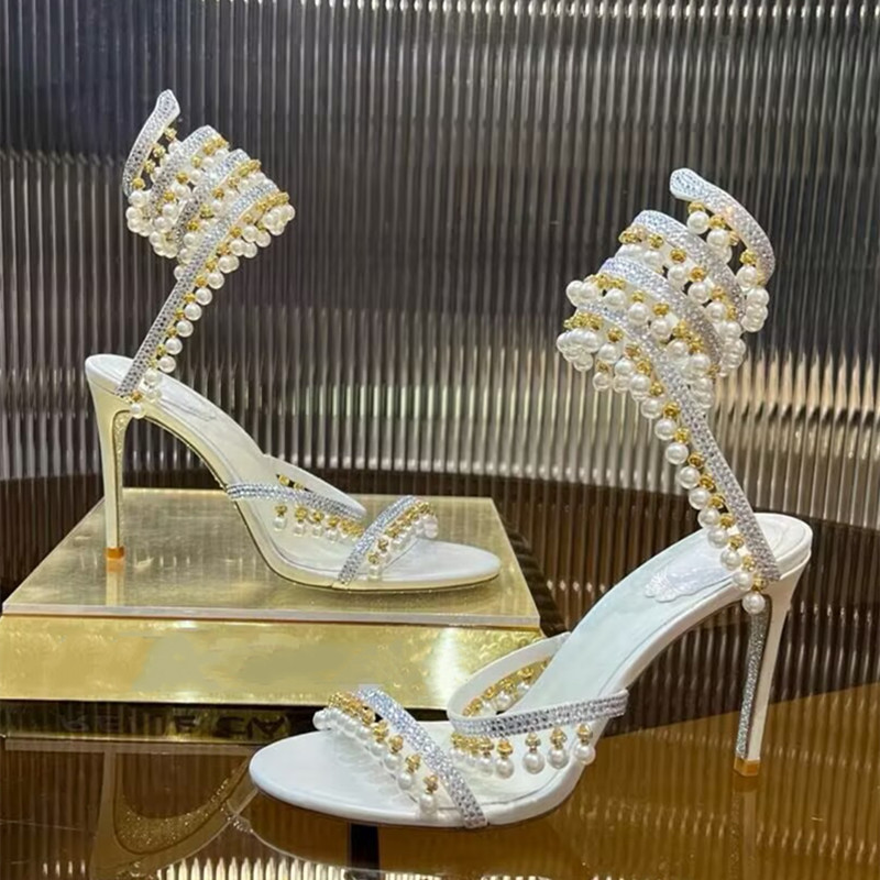 Luxury Rhinestones Pearls Tass - огляд і ціна Rhinestone Sandal Women