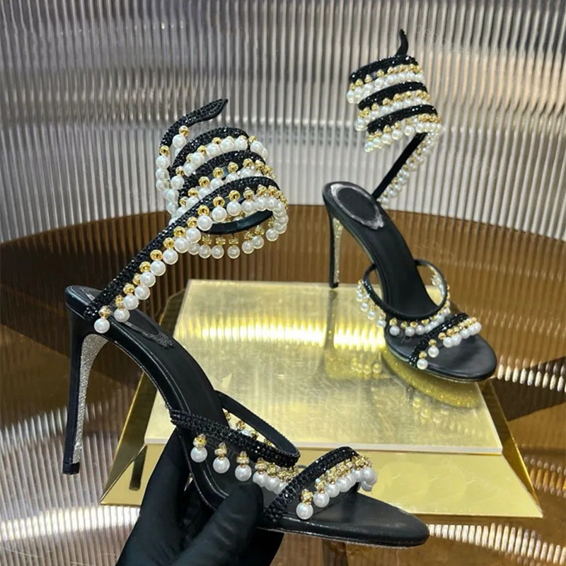 Luxury Rhinestones Pearls Tass - огляд і ціна Rhinestone Sandal Women