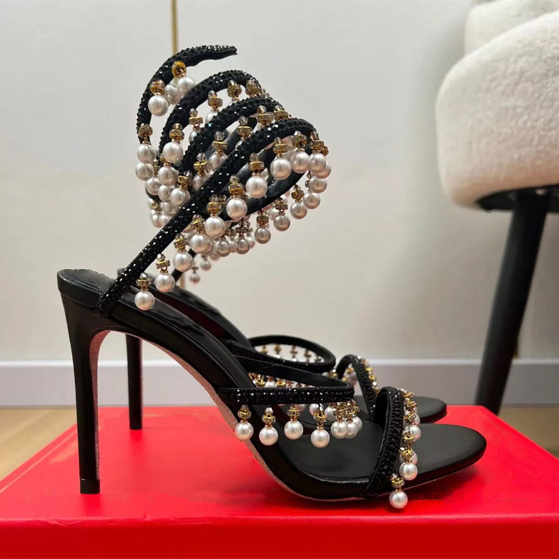 Luxury Rhinestones Pearls Tass - огляд і ціна Rhinestone Sandal Women