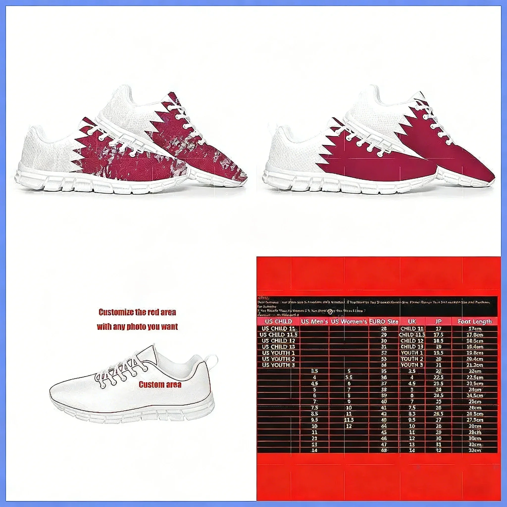 Qatar Flag Sports Shoes, Custo - огляд і ціна Women Shoes Qatar
