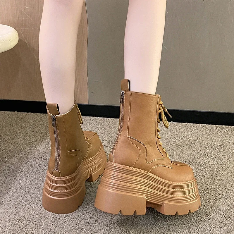 Women Boots Gothic Leather Wom - огляд і ціна Women Shoes Luxury Brand