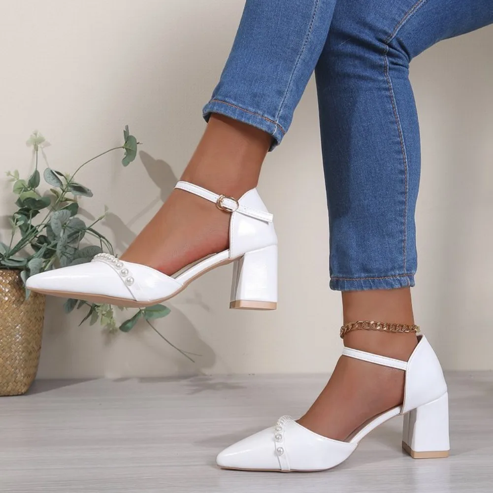Women's Pointed Toe Block Heel - огляд і ціна Rhinestone Sandal Women