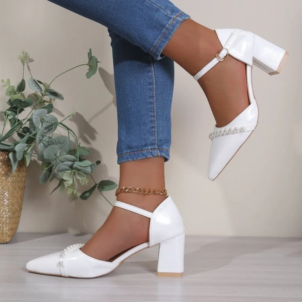 Women's Pointed Toe Block Heel - огляд і ціна Rhinestone Sandal Women