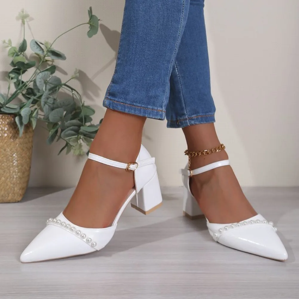 Women's Pointed Toe Block Heel - огляд і ціна Rhinestone Sandal Women